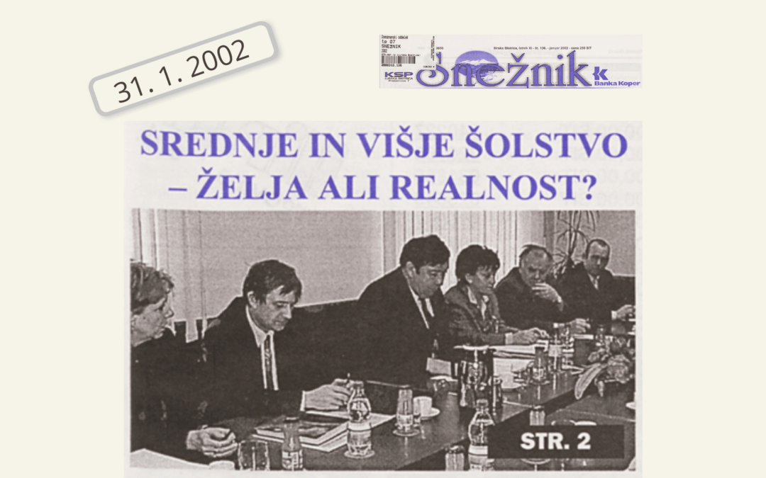 Srednje in višje šolstvo ─ želja ali realnost?