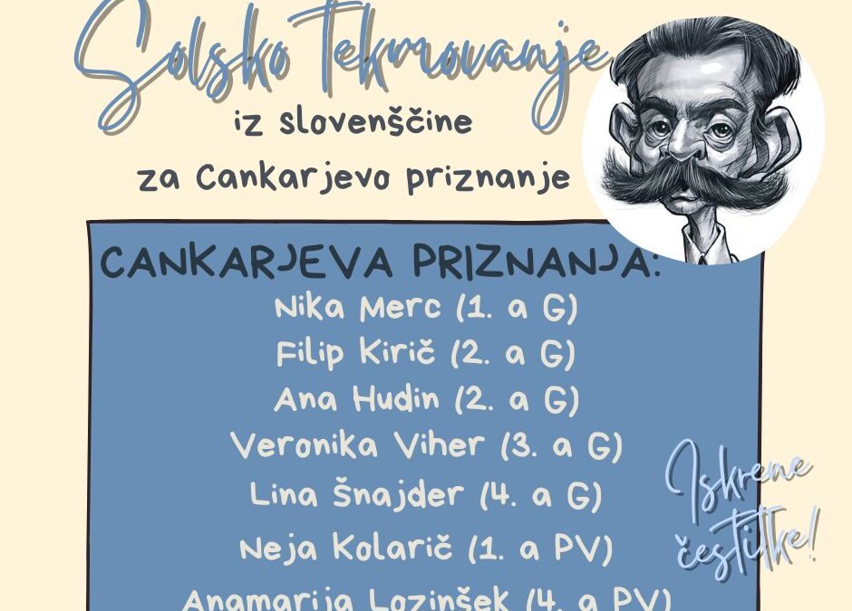 Rezultati šolskega tekmovanja iz slovenščine