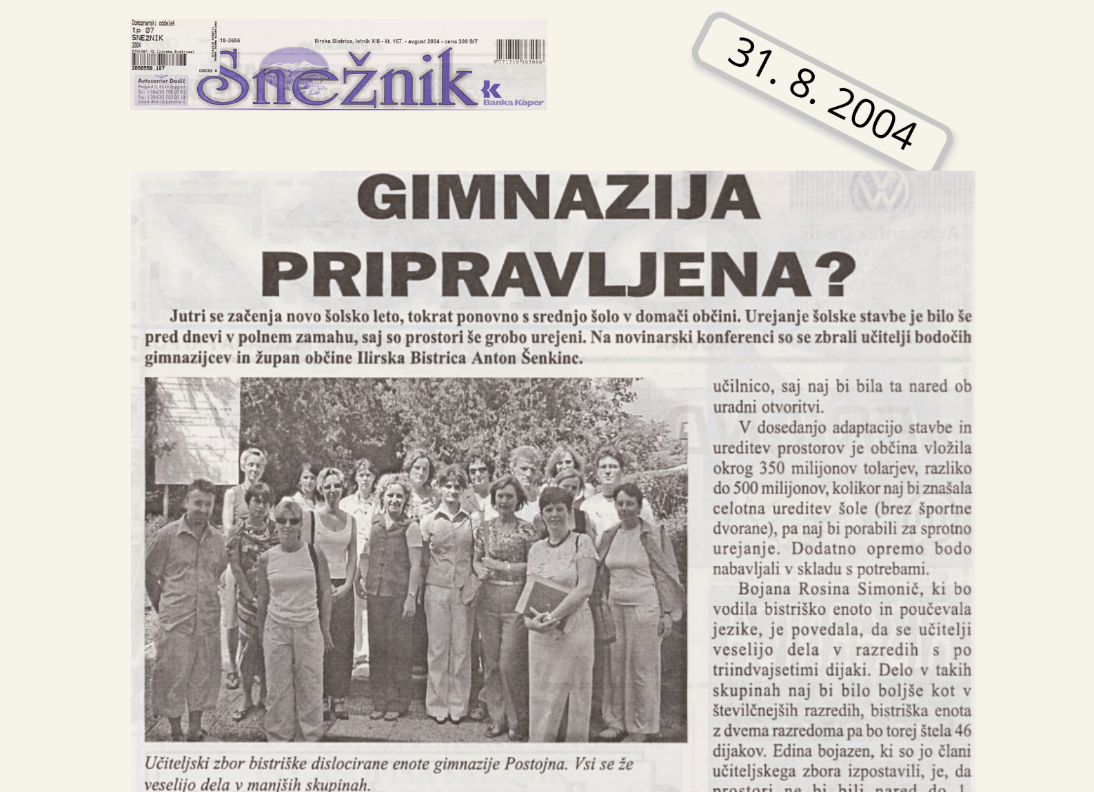 Gimnazija pripravljena? Gimnazija pripravljena?