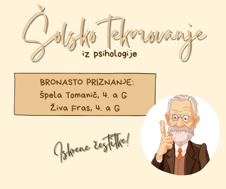 Rezultati šolskega tekmovanja iz psihologije Rezultati šolskega tekmovanja iz psihologije