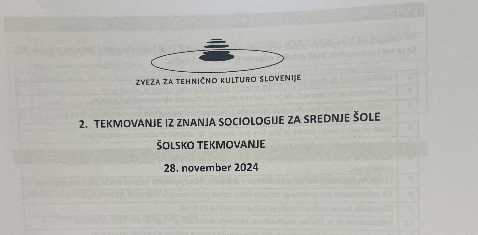 Rezultati tekmovanja iz znanja sociologije za srednje šole
