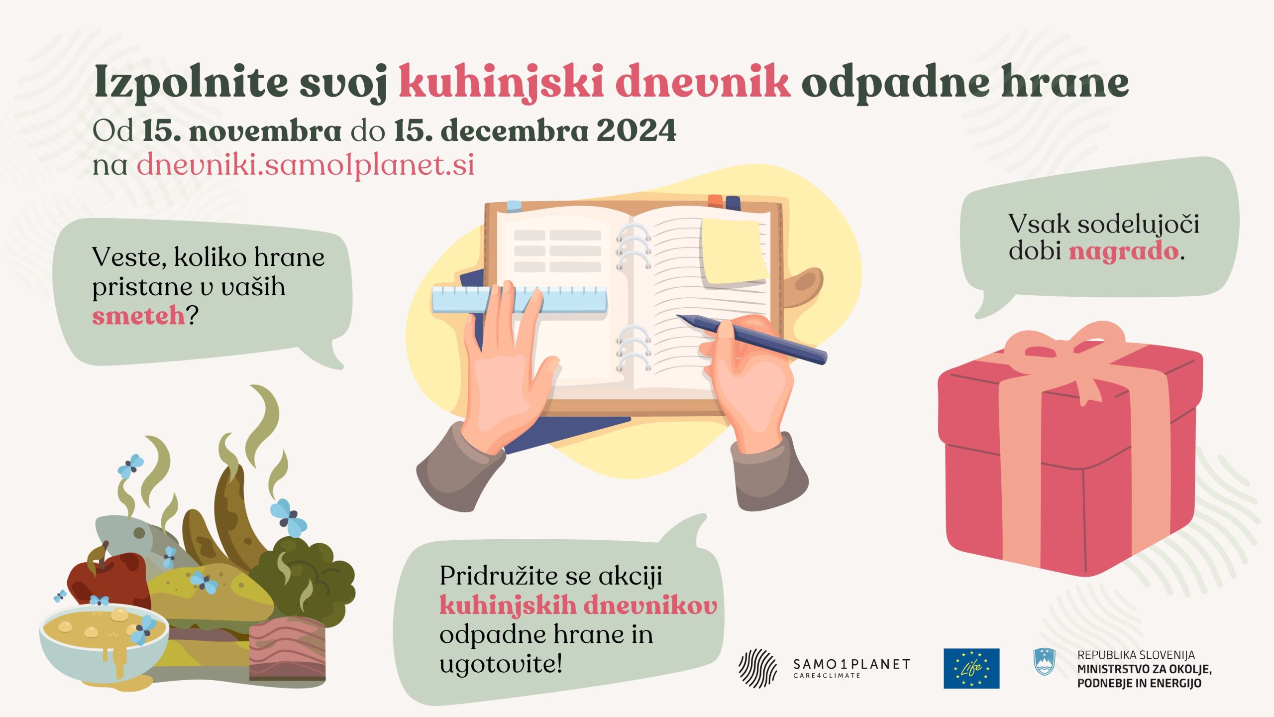 IZPOLNITE svoj Kuhinjski dnevnik odpadne hrane