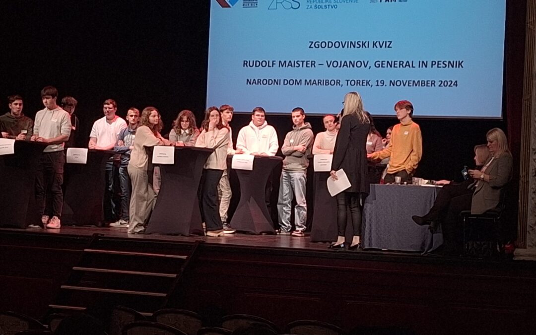 Srebrno priznanje na zgodovinskem kvizu Rudolf Maister – Vojanov, general in pesnik