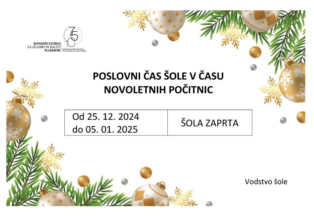 Odprtje šole v času novoletnih počitnic