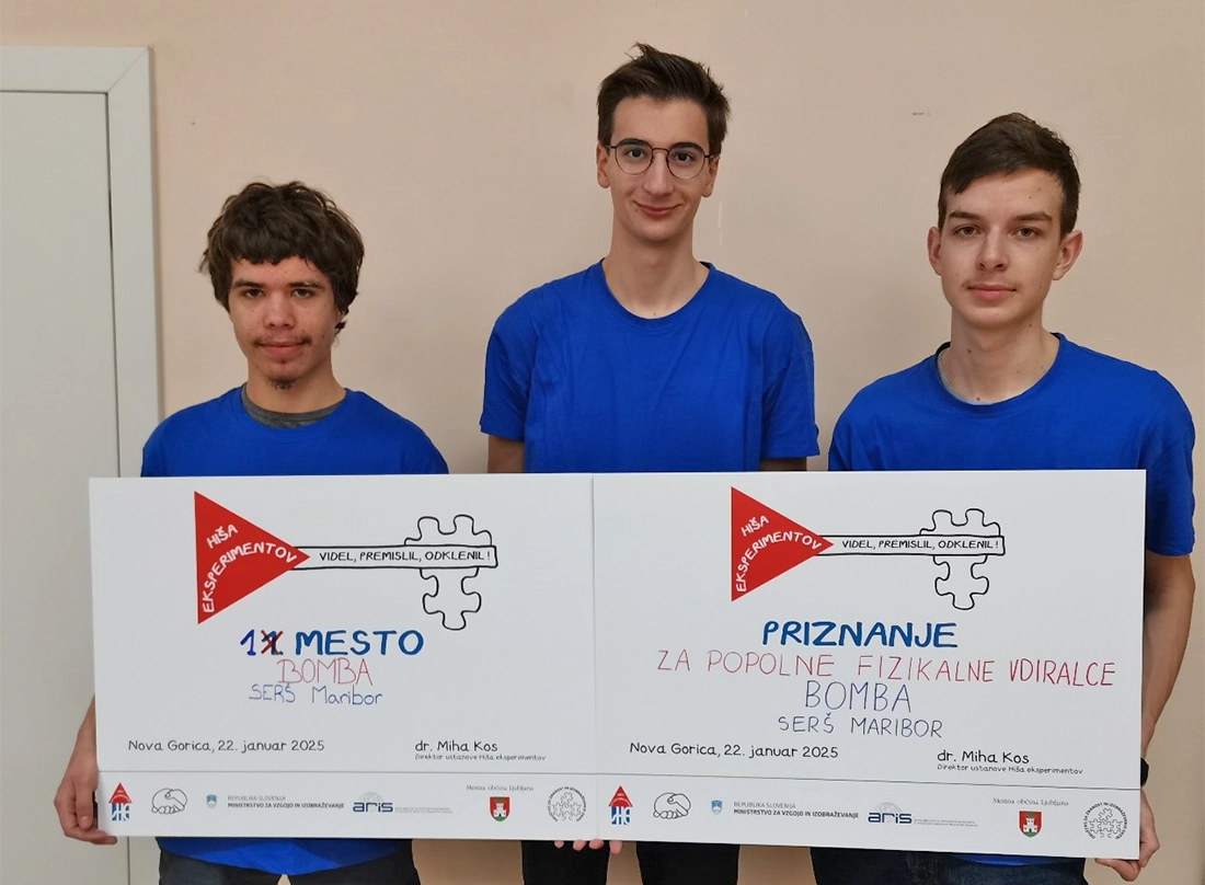 1. mesto na 17. državnem tekmovanju »Videl, premislil, odklenil!«