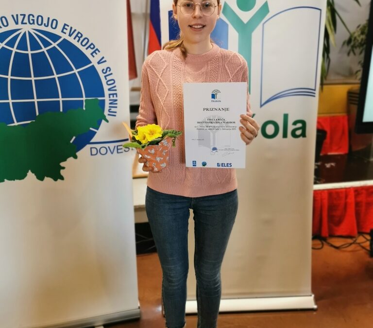 Edita Kreča dosegla 2. mesto na državnem tekmovanju Ekokviz