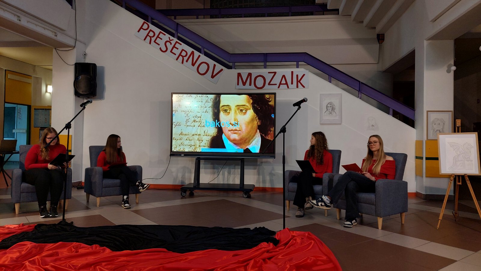 Prešernov mozaik na SIC Brežice