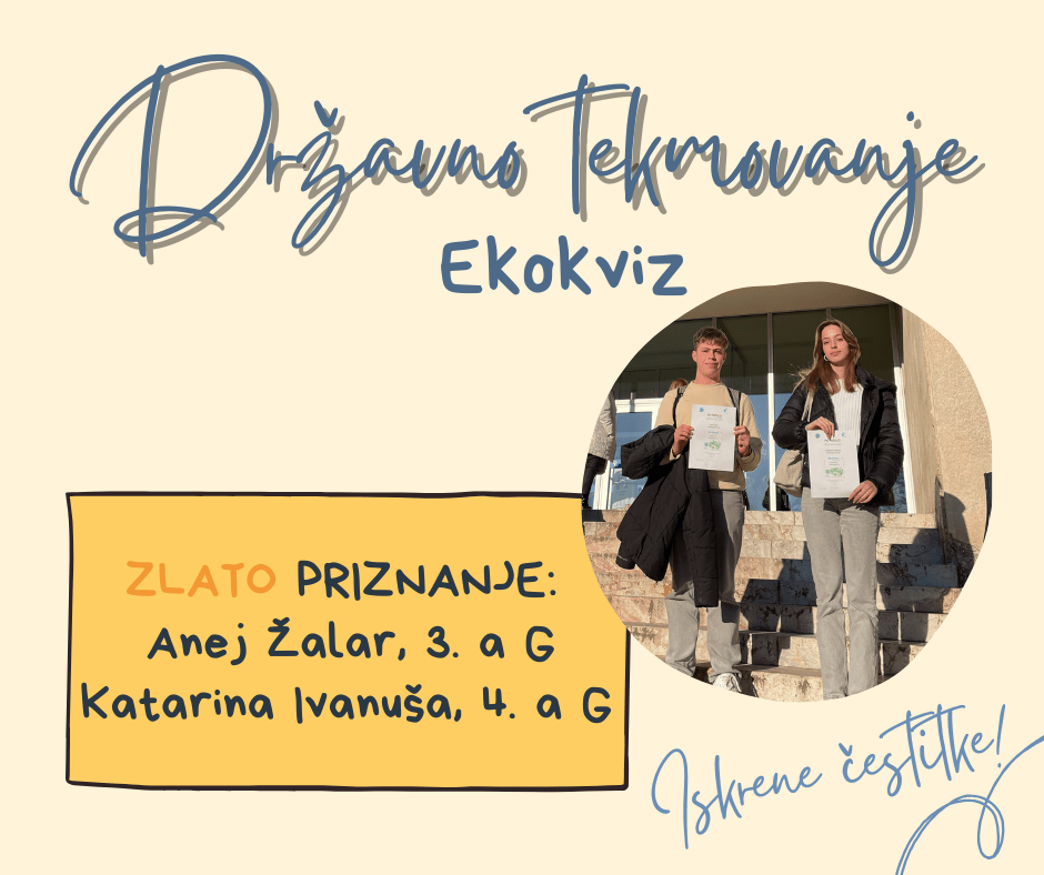 Zlati priznanji na državnem tekmovanju Ekokviz