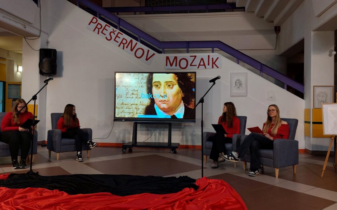 Prešernov mozaik na SIC Brežice