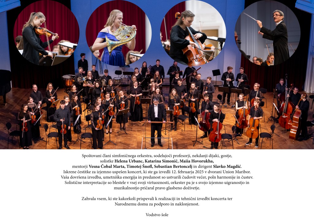 Čestitka za koncert simfoničnega orkestra