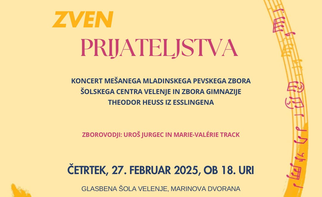 Vabilo na koncert ZVEN PRIJATELJSTVA