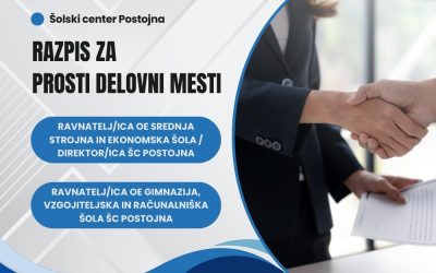 Razpis za prosti delovni mesti direktor/ica / ravnatelj/ica ter ravnatelj/ica