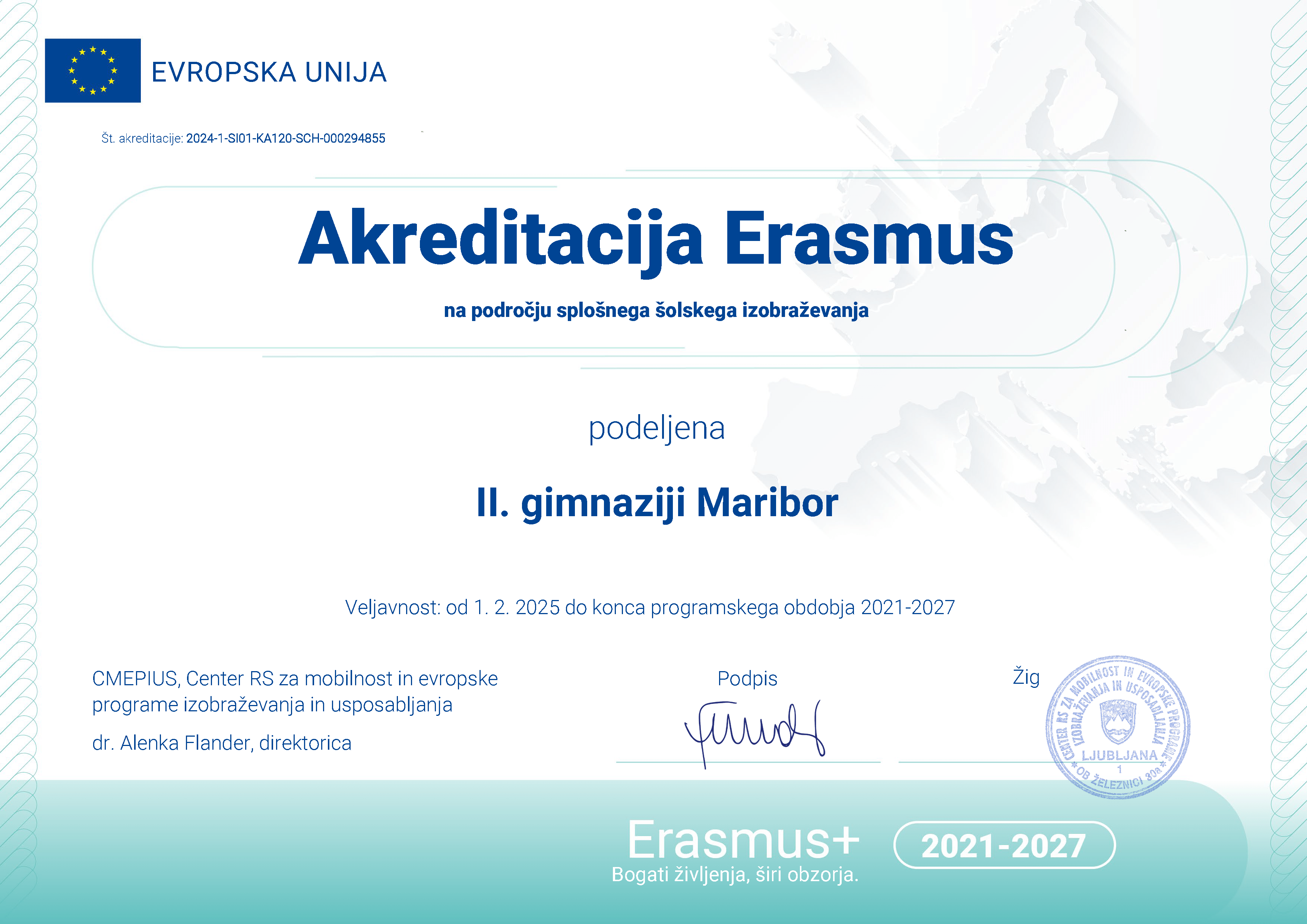 II. gimnaziji Maribor podelili Akreditacijo Erasmus II. gimnaziji Maribor podelili Akreditacijo Erasmus