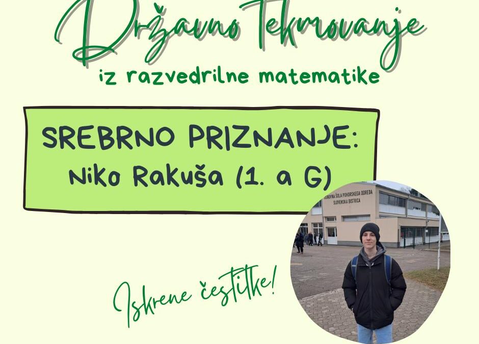 Srebrno priznanje iz razvedrilne matematike