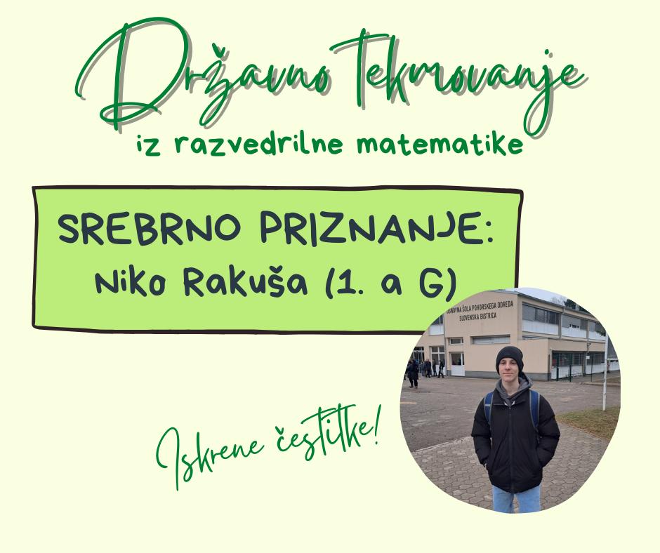 Srebrno priznanje iz razvedrilne matematike Srebrno priznanje iz razvedrilne matematike