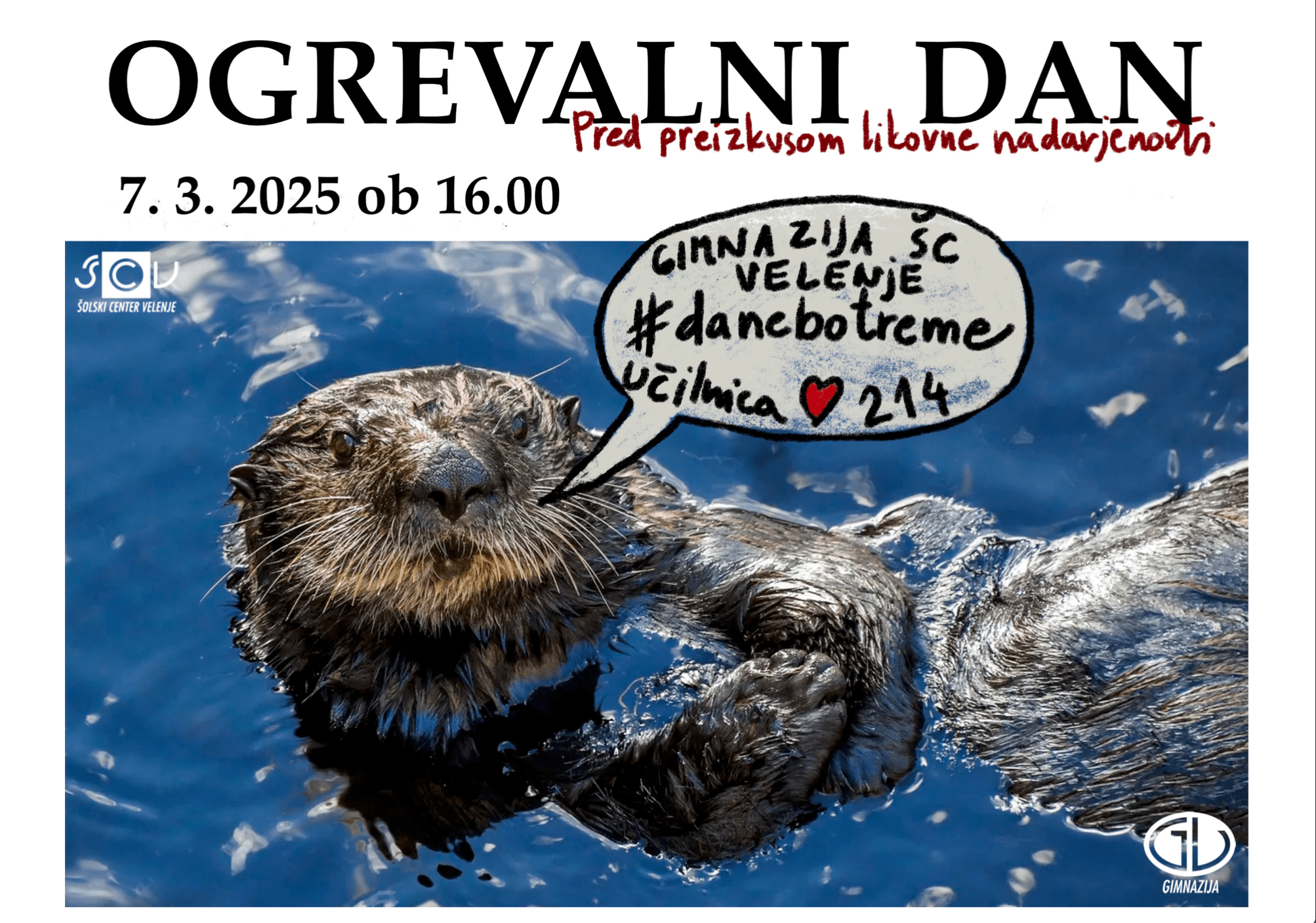 Vabilo na ogrevalni dan pred preizkusom likovne nadarjenosti Vabilo na ogrevalni dan pred preizkusom likovne nadarjenosti
