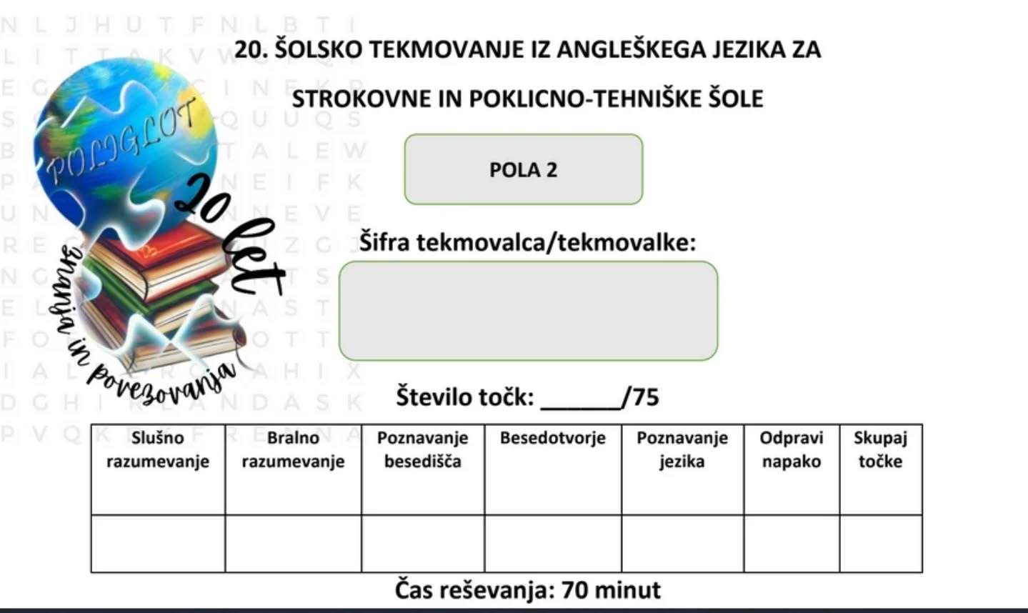Tekmovanje iz angleščine