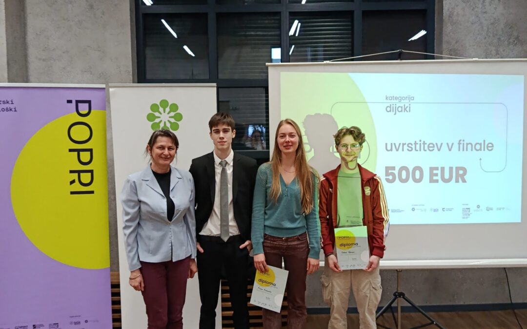 Odličen uspeh na tekmovanju POPRI – nagrada 500 eur in uvrstitev v finale
