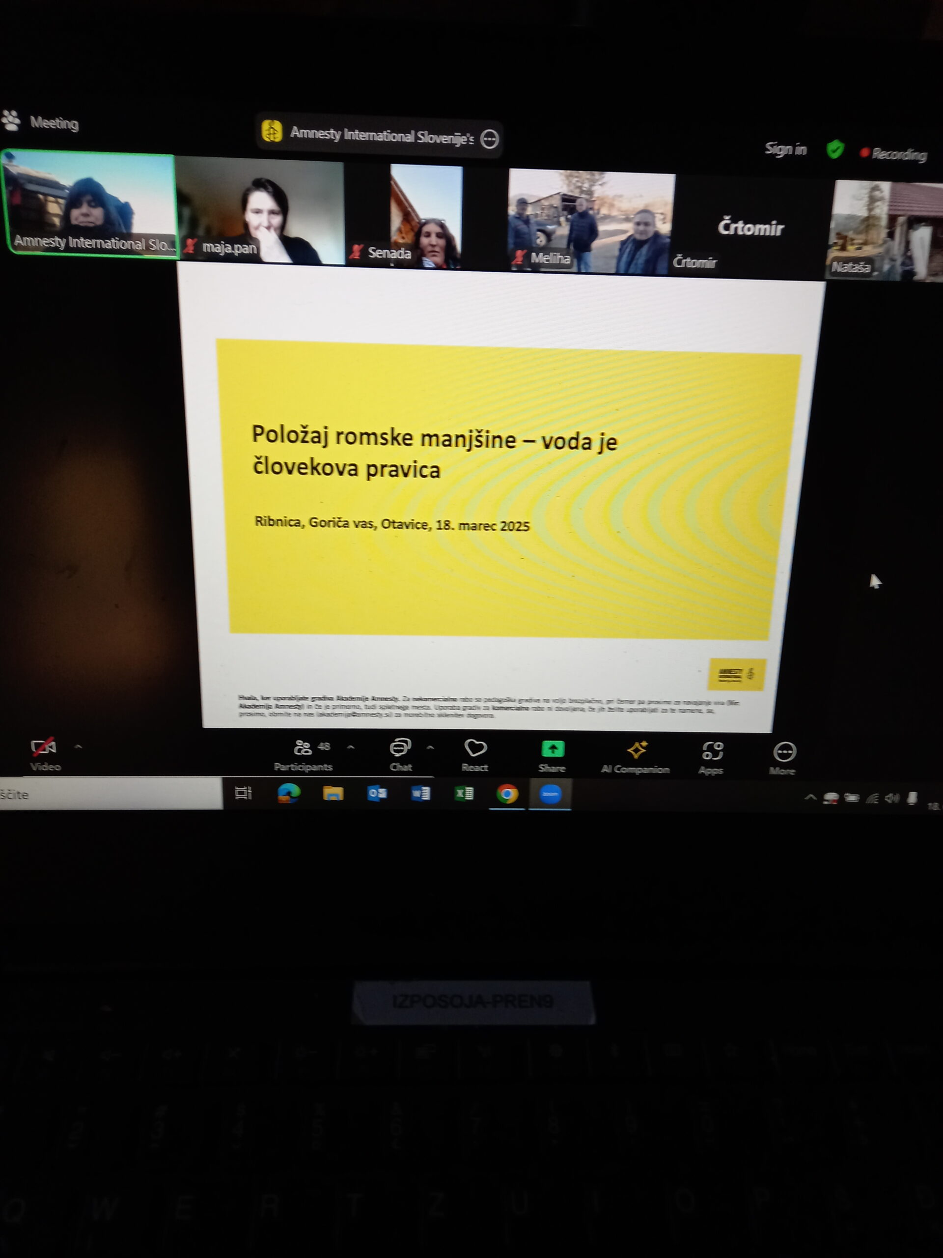 Predavanje Amnesty International Slovenija