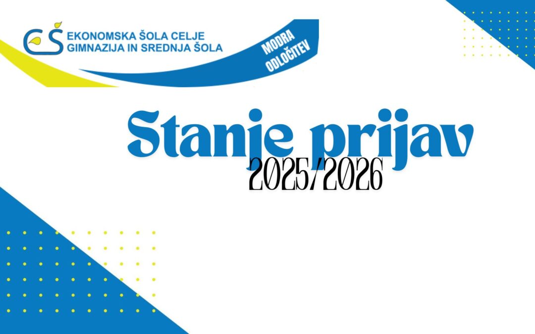 STANJE PRIJAV ZA VPIS V 1. LETNIK (šol. leto 2025/2026)