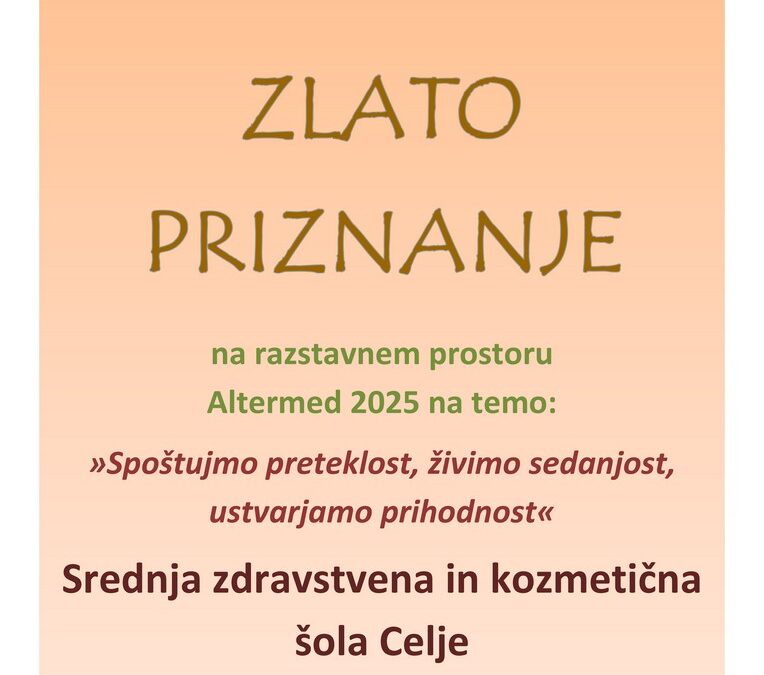 ZLATO PRIZNANJE ZA STOJNICO NA ALTERMEDU 2025