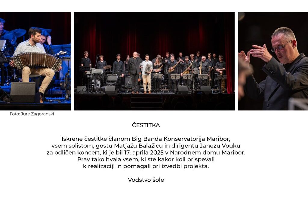 Čestitka za koncert Big Banda 2025