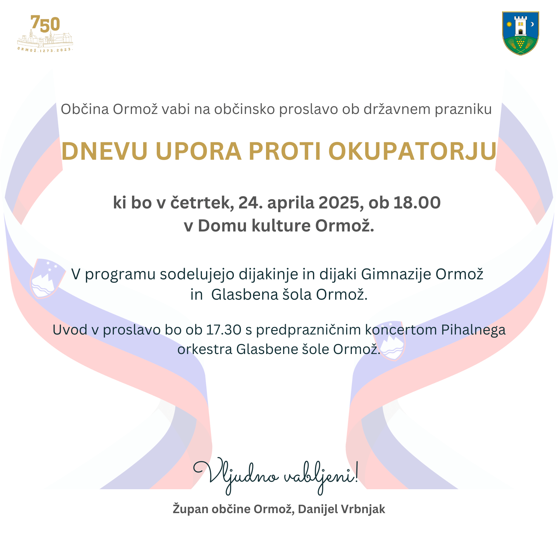 Vabilo na občinsko proslavo