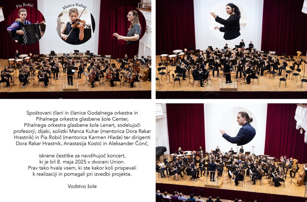 Čestitka za koncert orkestrov GŠ