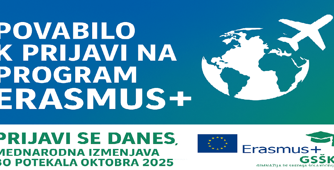 POVABILO K PRIJAVI NA PROGRAM ERASMUS+