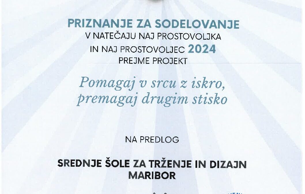 Prostovoljstvo – moč majhnih dejanj – Prostovoljec leta 2024