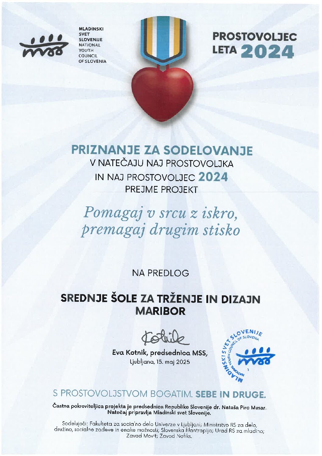 Prostovoljstvo – moč majhnih dejanj – Prostovoljec leta 2024