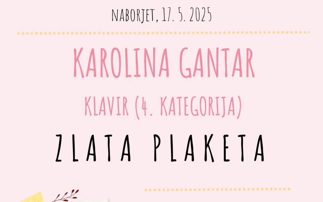 Velik uspeh Karoline Gantar