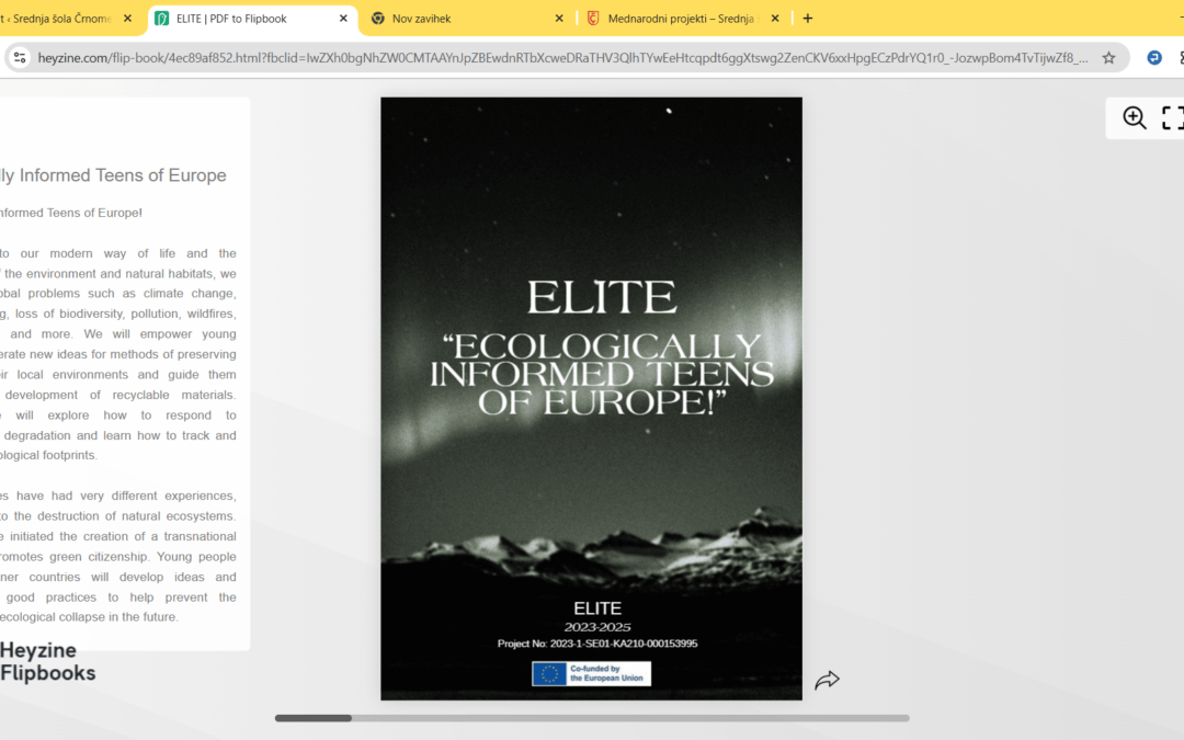 Spletni časopis ELITE – EcoLogically Informed Teens of Europe