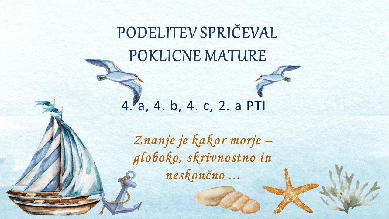 Vabilo na podelitev spričeval poklicne mature Vabilo na podelitev spričeval poklicne mature