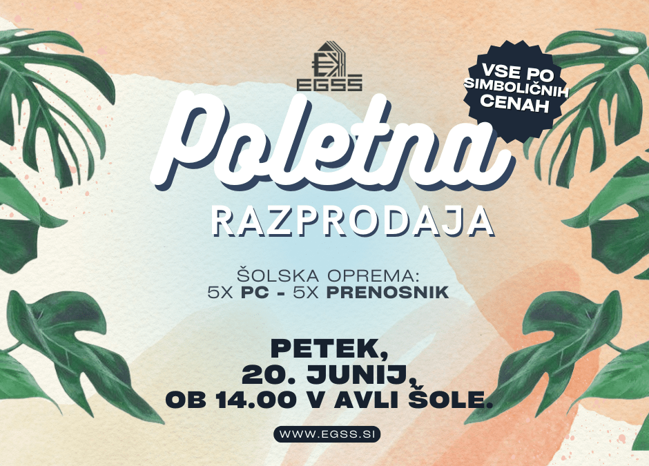 Poletna razprodaja rabljene šolske računalniške opreme