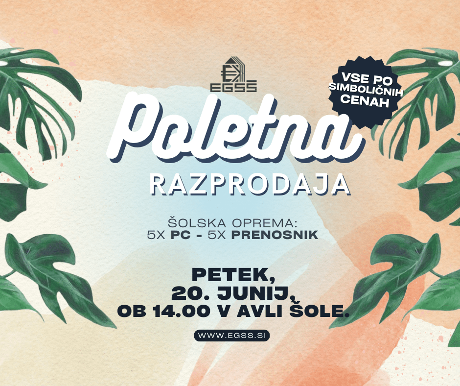 Poletna razprodaja rabljene šolske računalniške opreme Poletna razprodaja rabljene šolske računalniške opreme