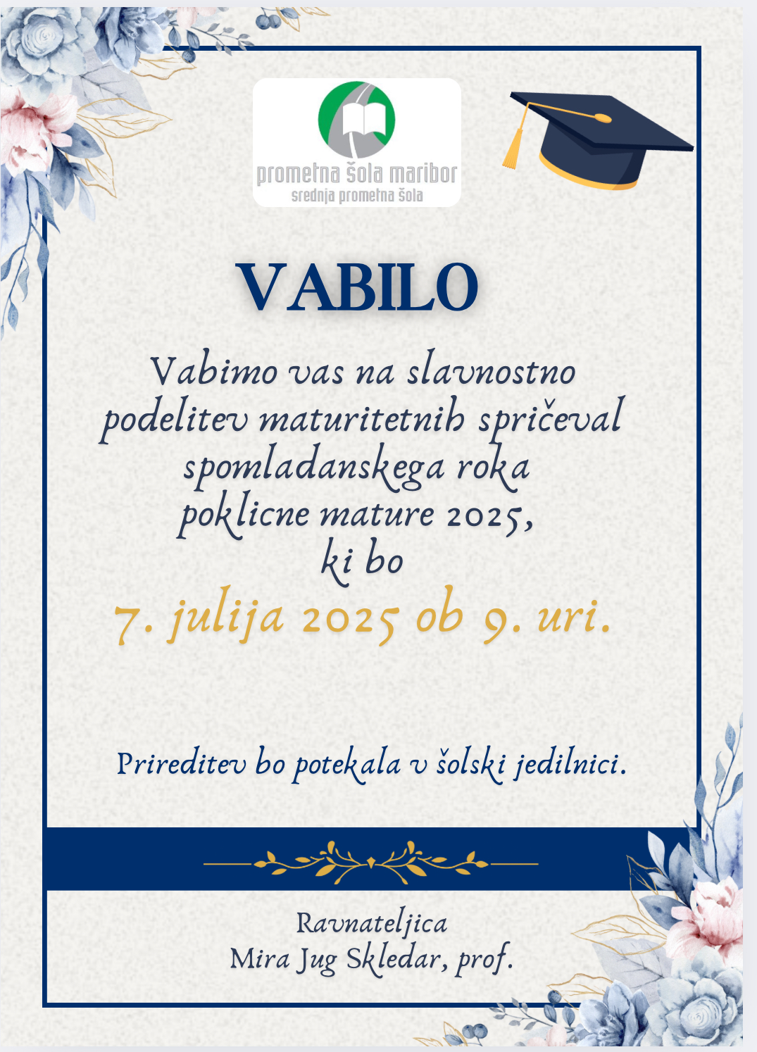 Podelitev maturitetnih spričeval
