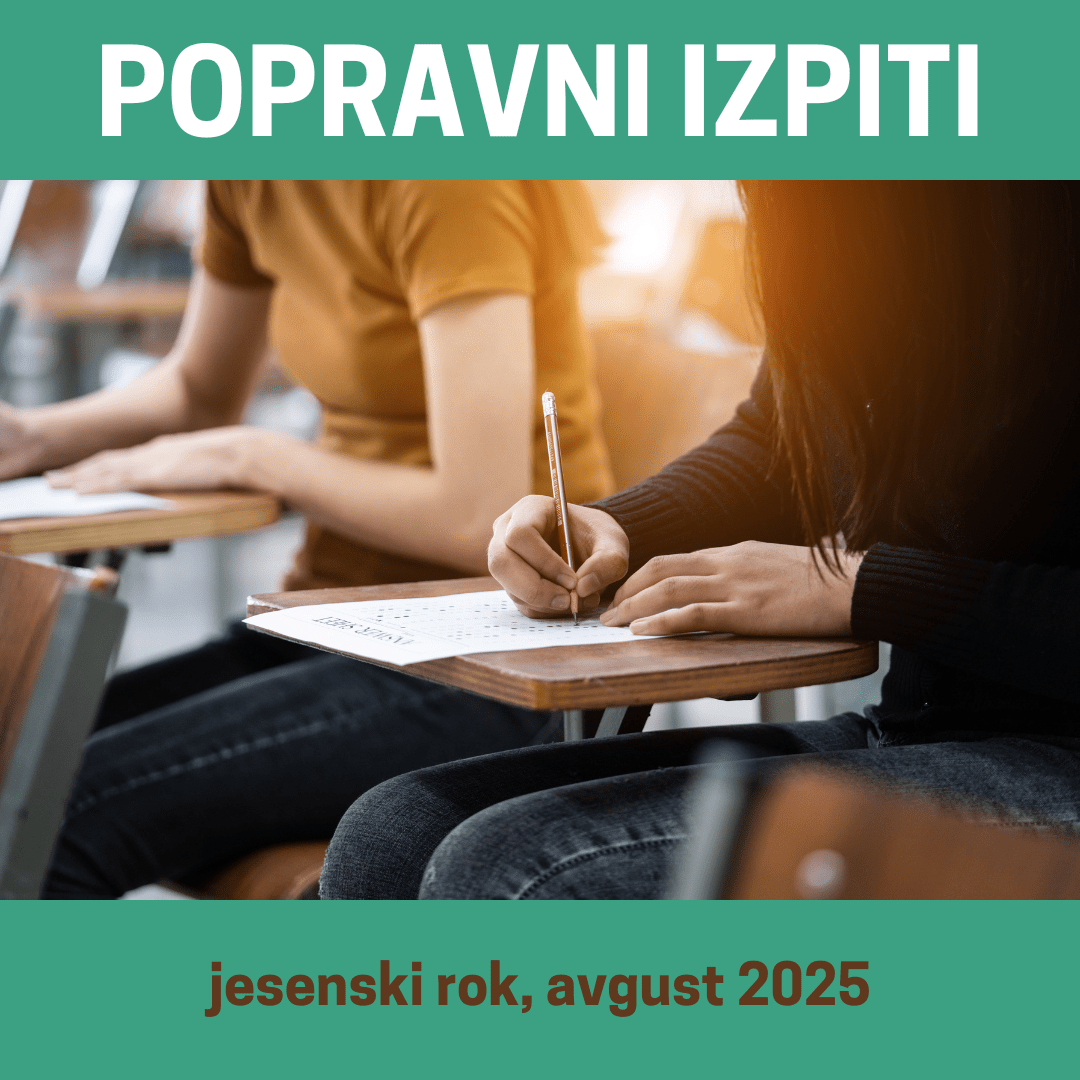 Razpored popravnih izpitov – jesenski rok 2025 Razpored popravnih izpitov – jesenski rok 2025