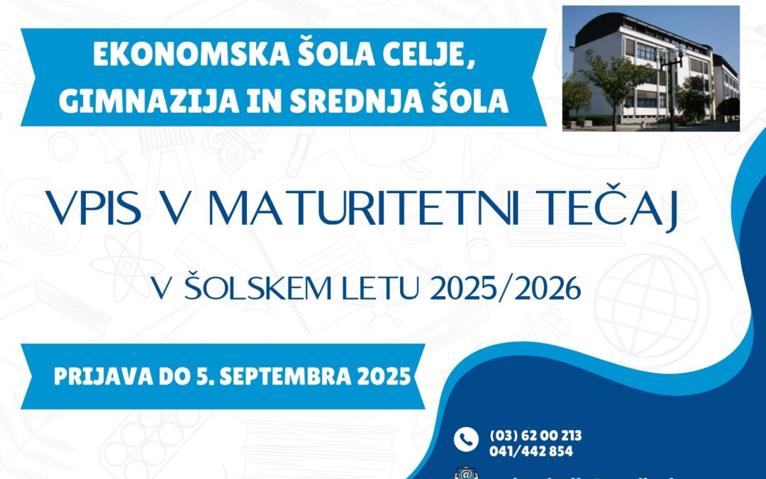 Vpis v maturitetni tečaj v šolskem letu 2025/2026