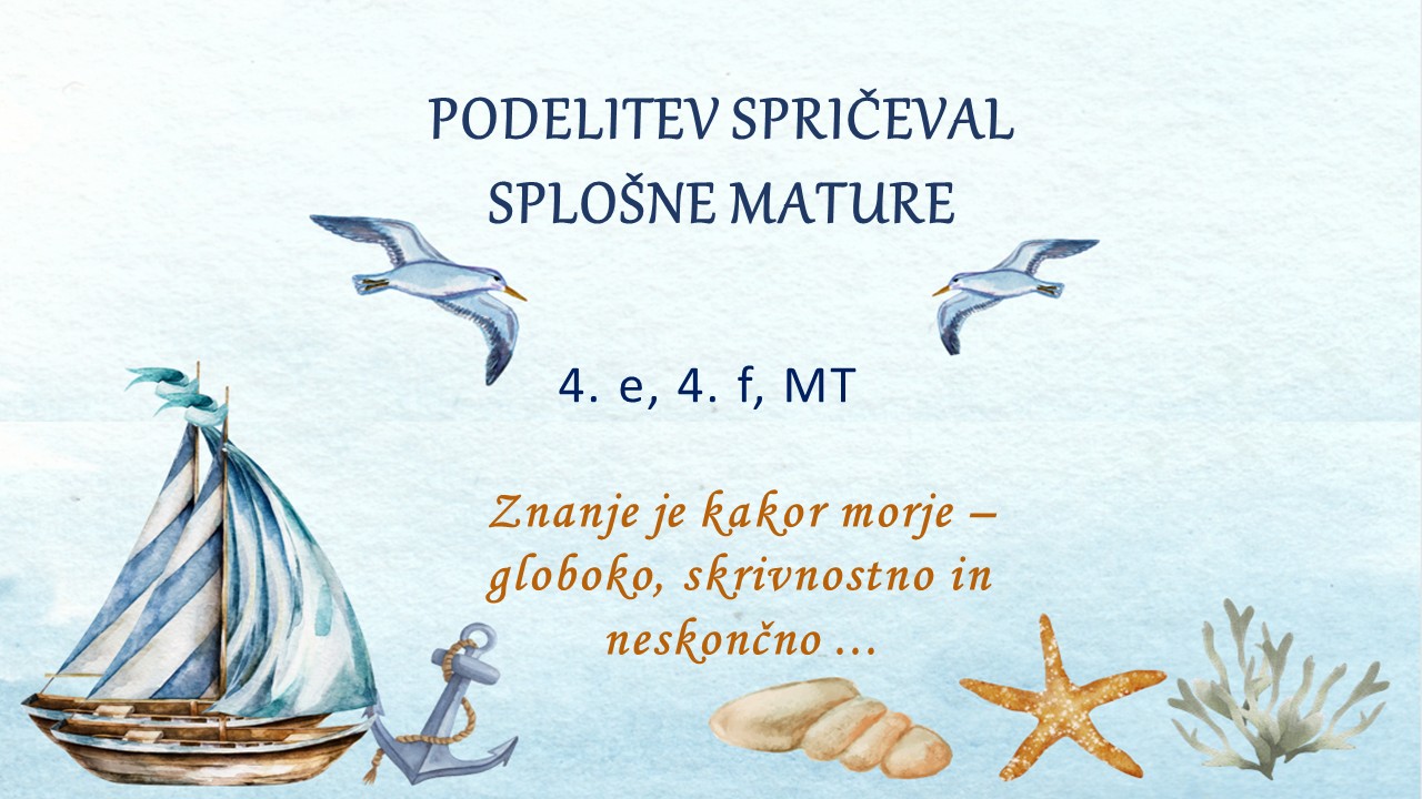 Vabilo na podelitev spričeval splošne mature Vabilo na podelitev spričeval splošne mature