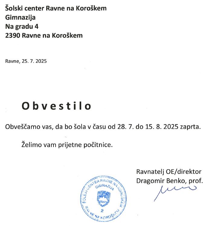Obvestilo