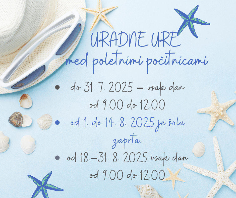 Uradne ure tajništva med poletnimi počitnicami