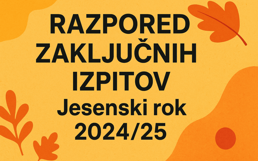  RAZPORED ZAKLJUČNIH IZPITOV 