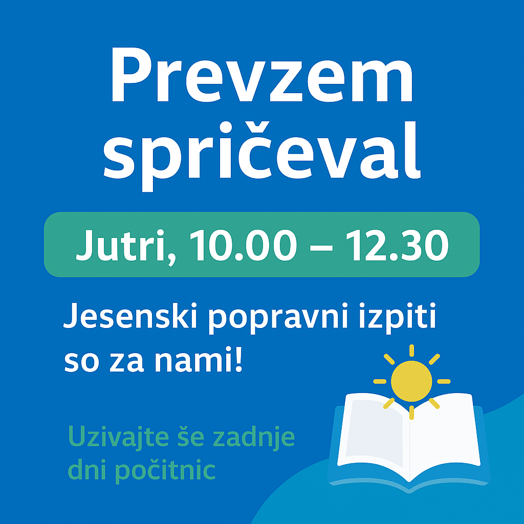 Obvestilo – dvig spričeval