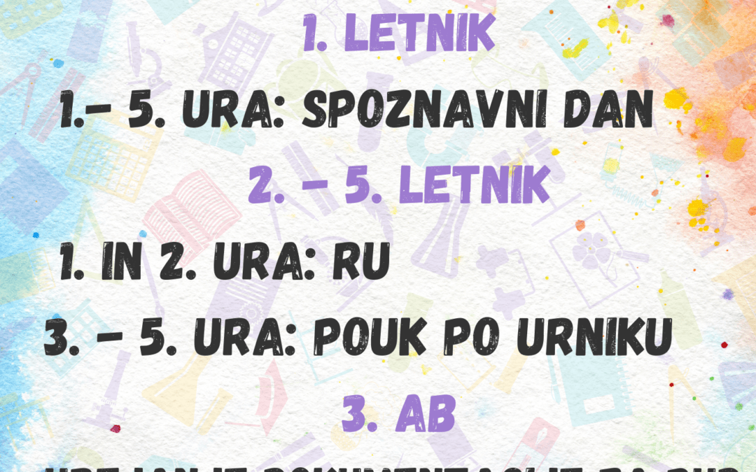 1. šolski dan