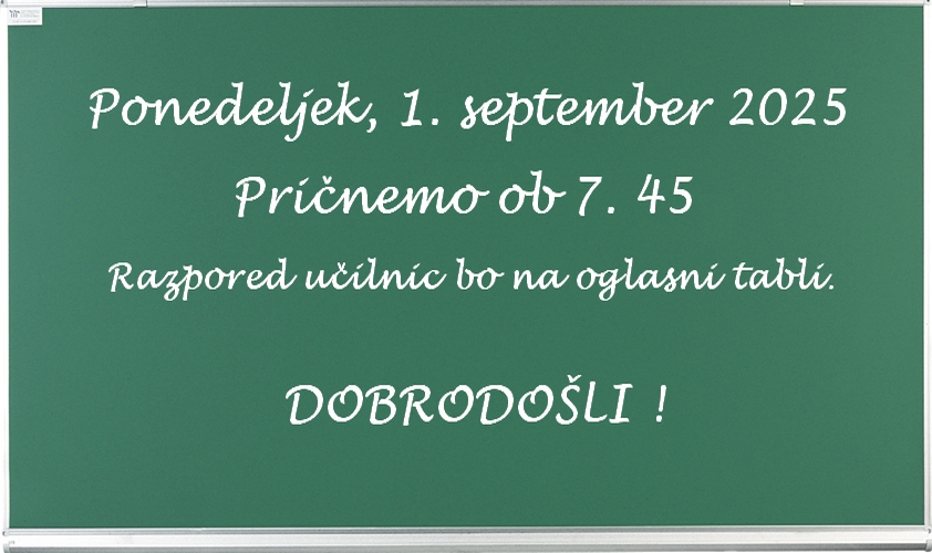 Obvestilo – 1. september 2025