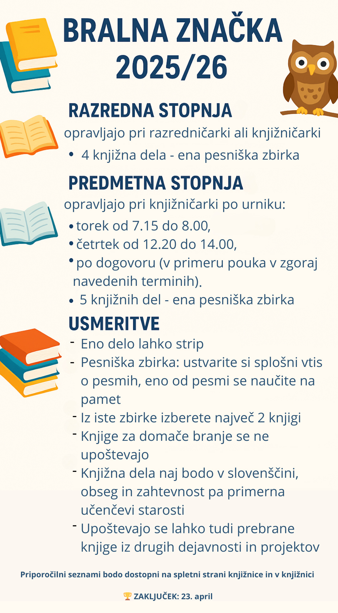 BRALNA ZNAČKA 2025/26 BRALNA ZNAČKA 2025/26
