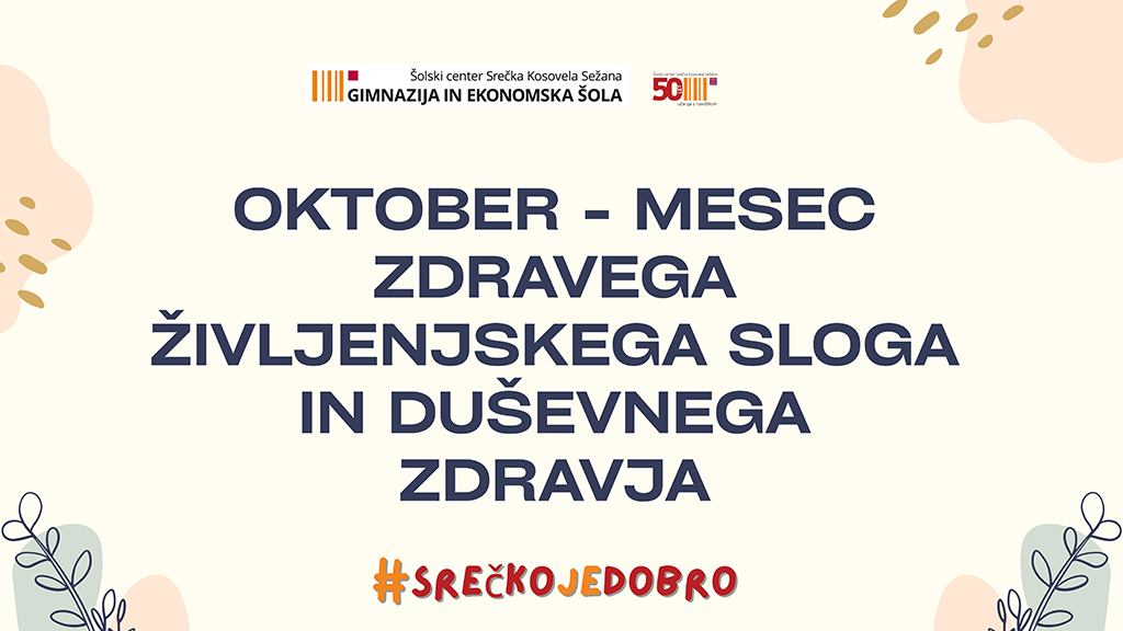 Oktober – mesec zdravega življenjskega sloga in duševnega zdravja