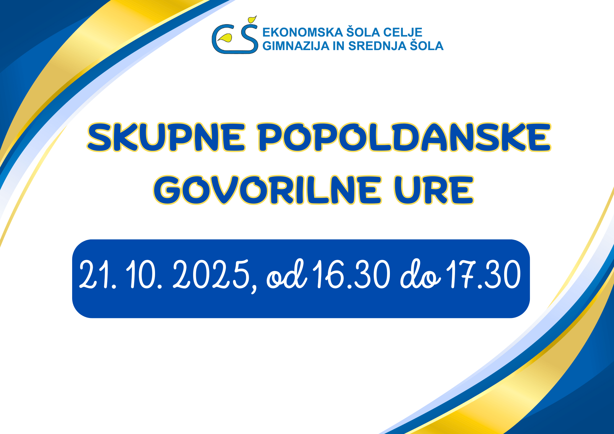 Popoldanske govorilne ure v oktobru Popoldanske govorilne ure v oktobru