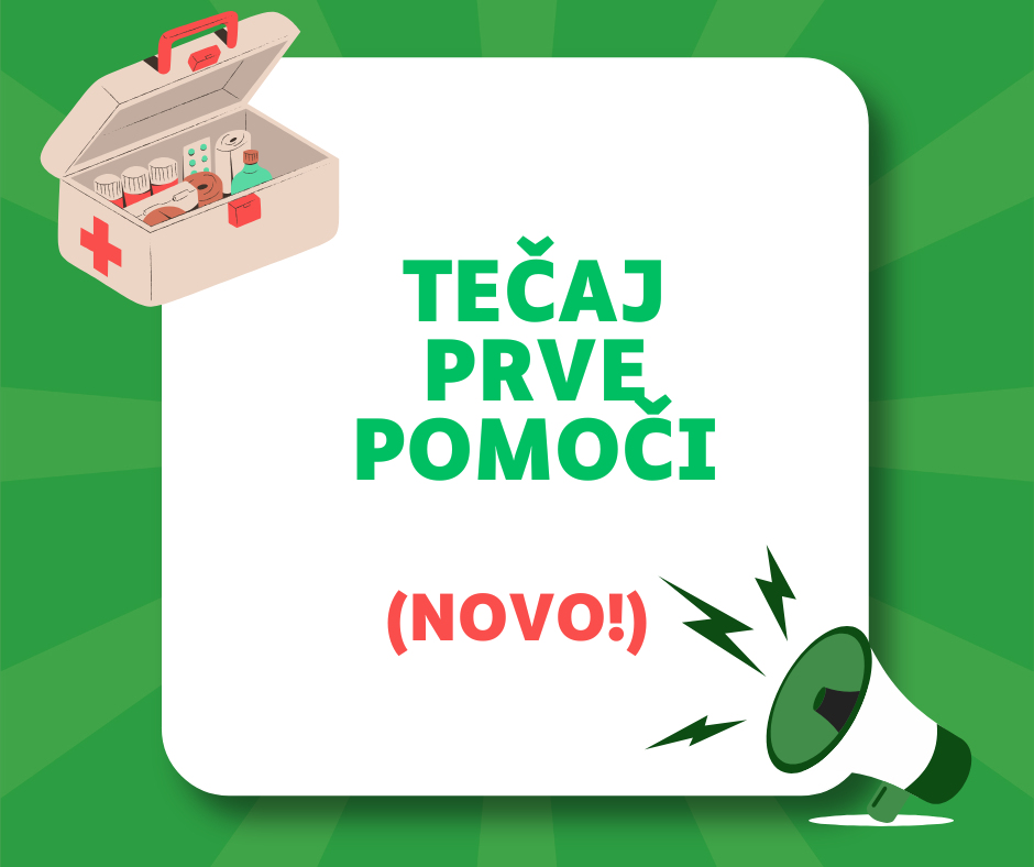 Novo obvestilo glede tečaja prve pomoči Novo obvestilo glede tečaja prve pomoči